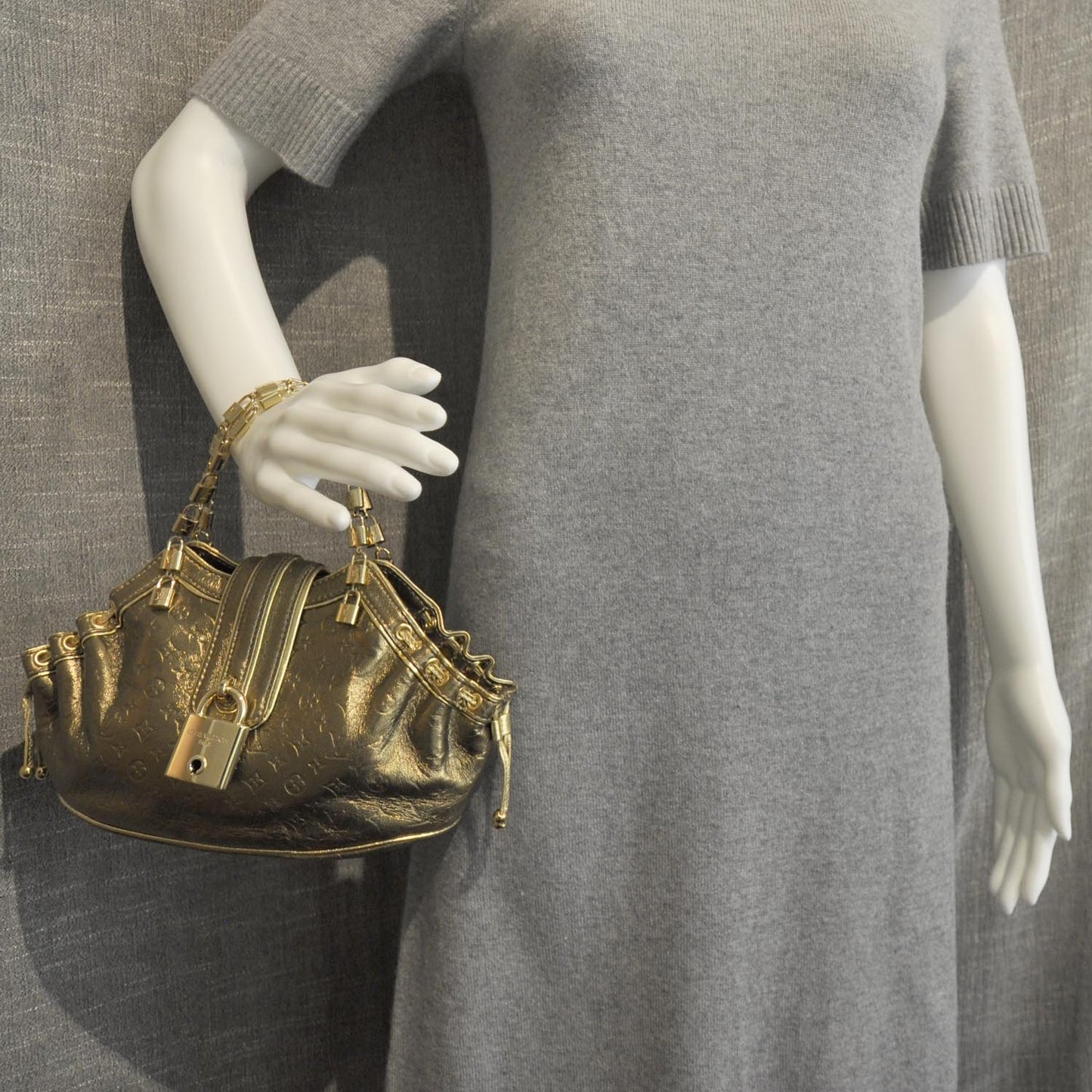Cuir Gold Monogram Embossed Theda PM