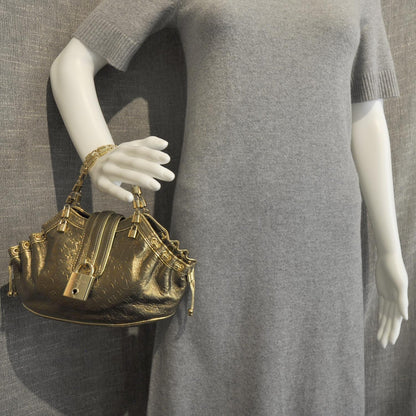 Louis Vuitton Cuir Gold Monogram Embossed Theda PM 3 of 9