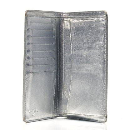 Chanel Metallic Calfskin Quilted Yen Wallet Dark Silver 5 of 12