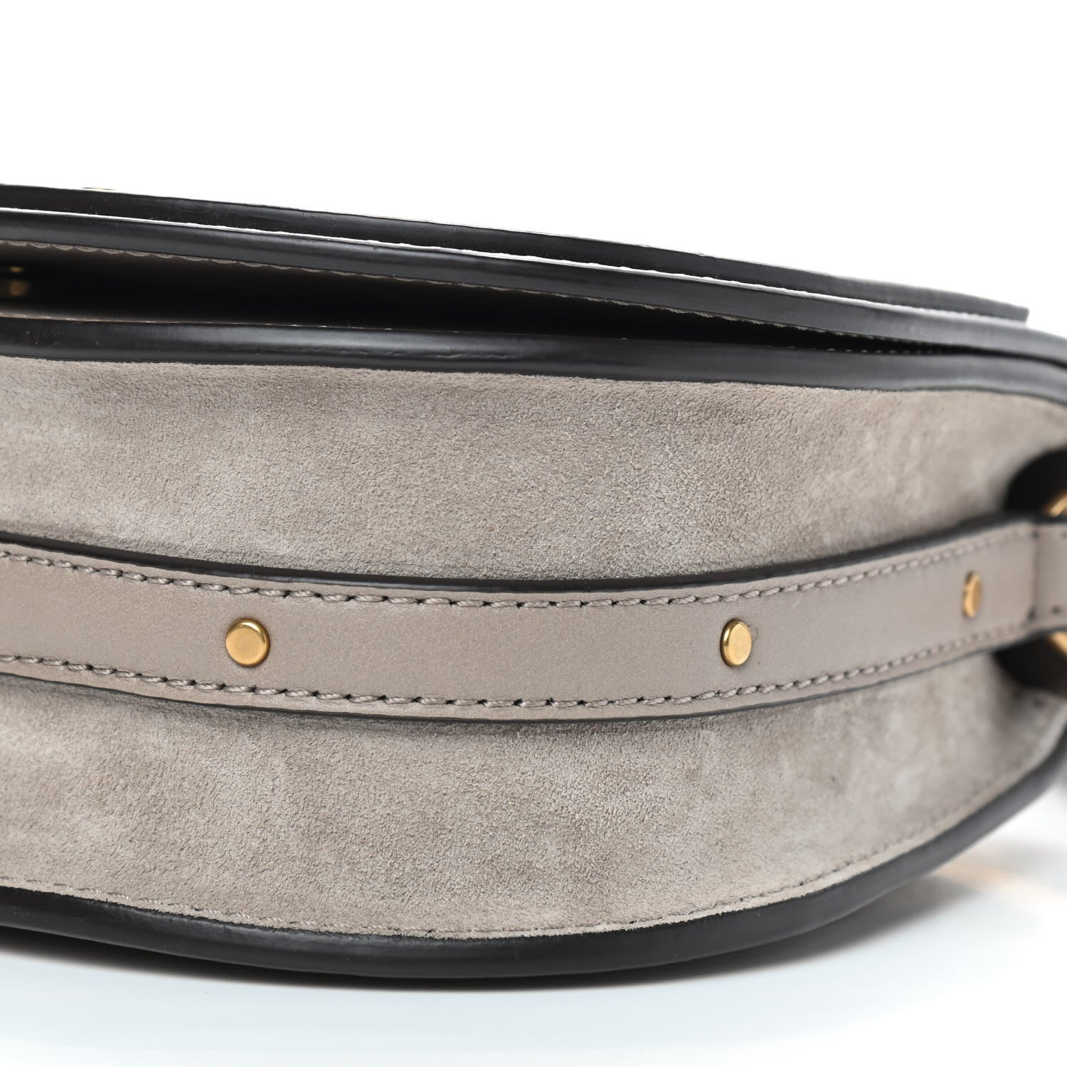Chloe Calfskin Suede Small Nile Bracelet Bag Motty Grey 6 of 10