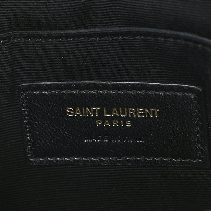 Saint Laurent Calfskin Matelasse Chevron Monogram A5 Wristlet Black 7 of 9