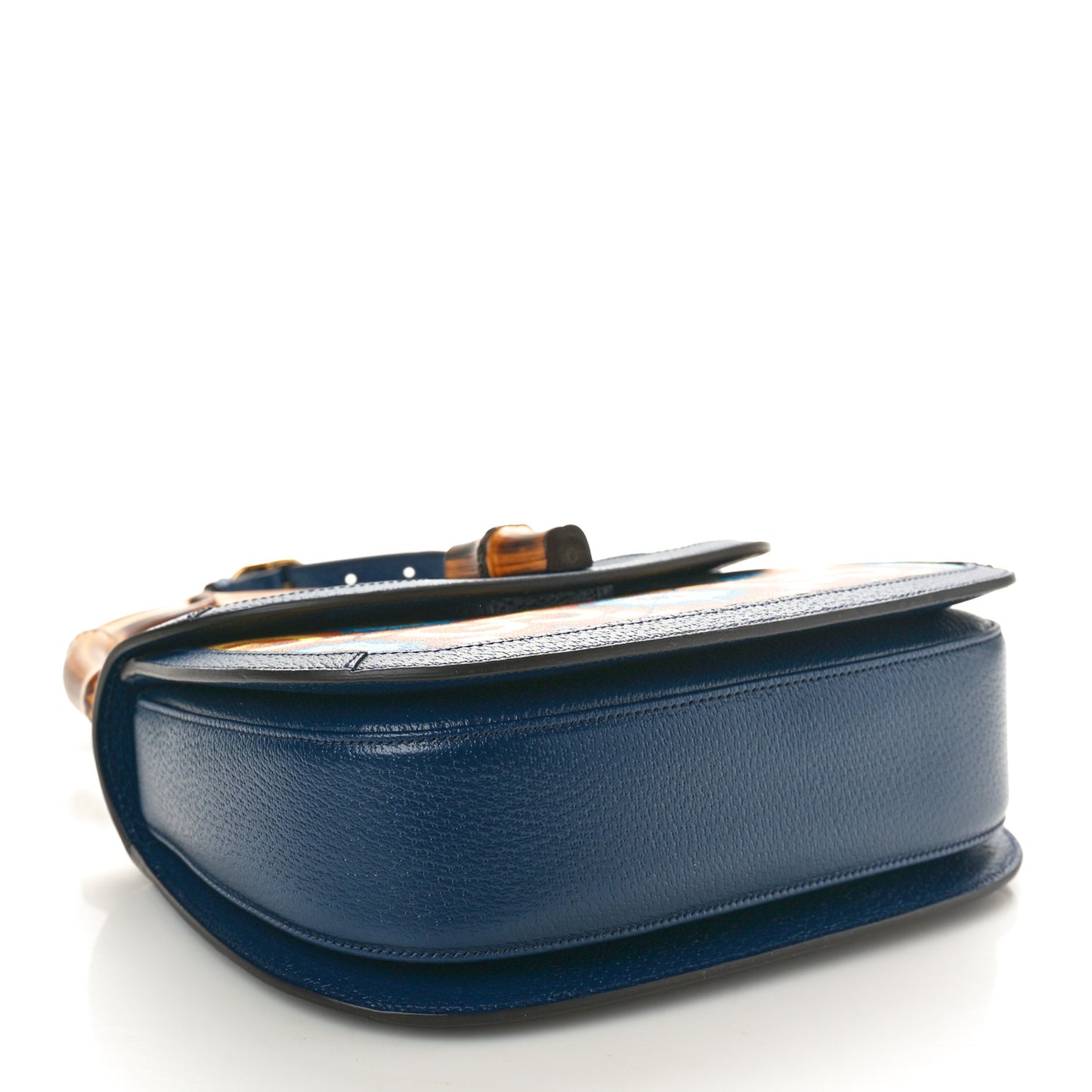 Calfskin Kaleidoscope Medium Bamboo 1947 Top Handle Bag Blue Orange Multicolor Blue Agata