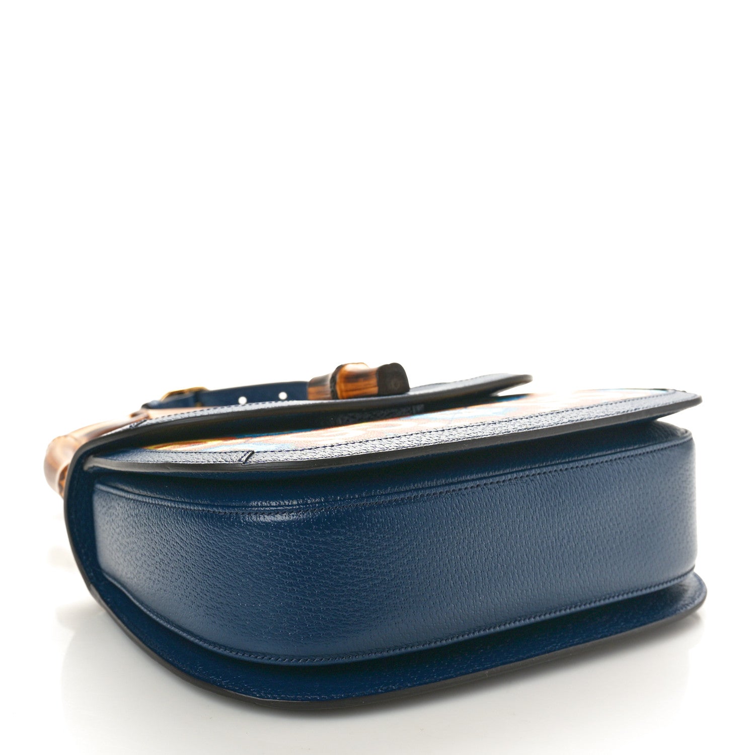 Gucci Calfskin Kaleidoscope Medium Bamboo 1947 Top Handle Bag Blue Orange Multicolor Blue Agata 5 of 11