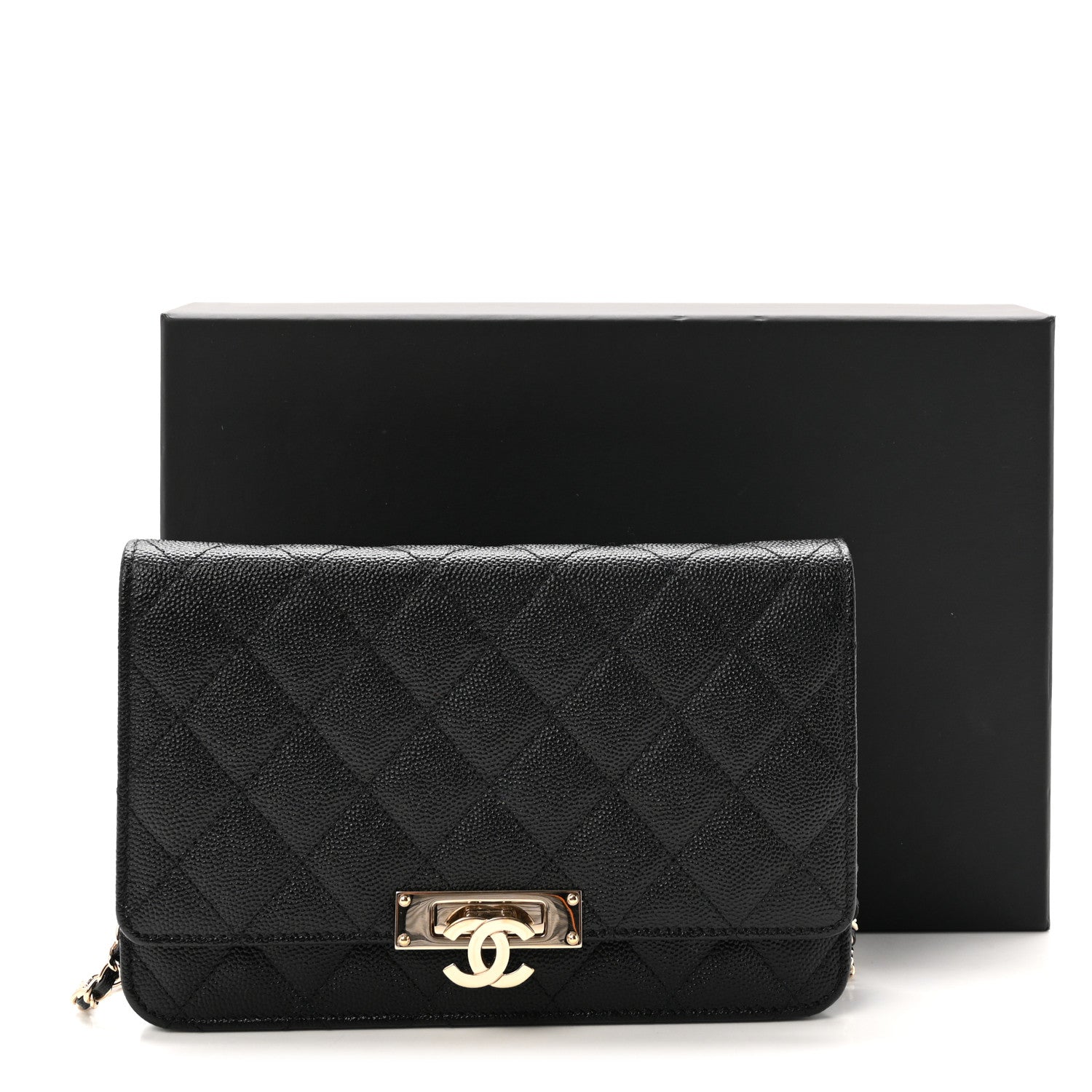 Chanel Caviar Quilted Golden Class Wallet On Chain WOC Black 12 of 12