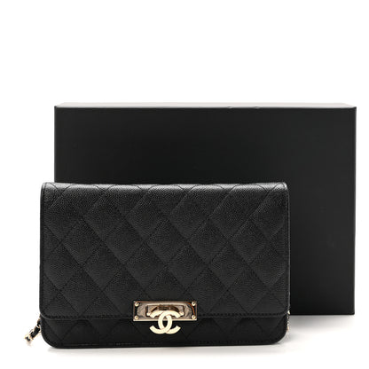 Chanel Caviar Quilted Golden Class Wallet On Chain WOC Black 12 of 12