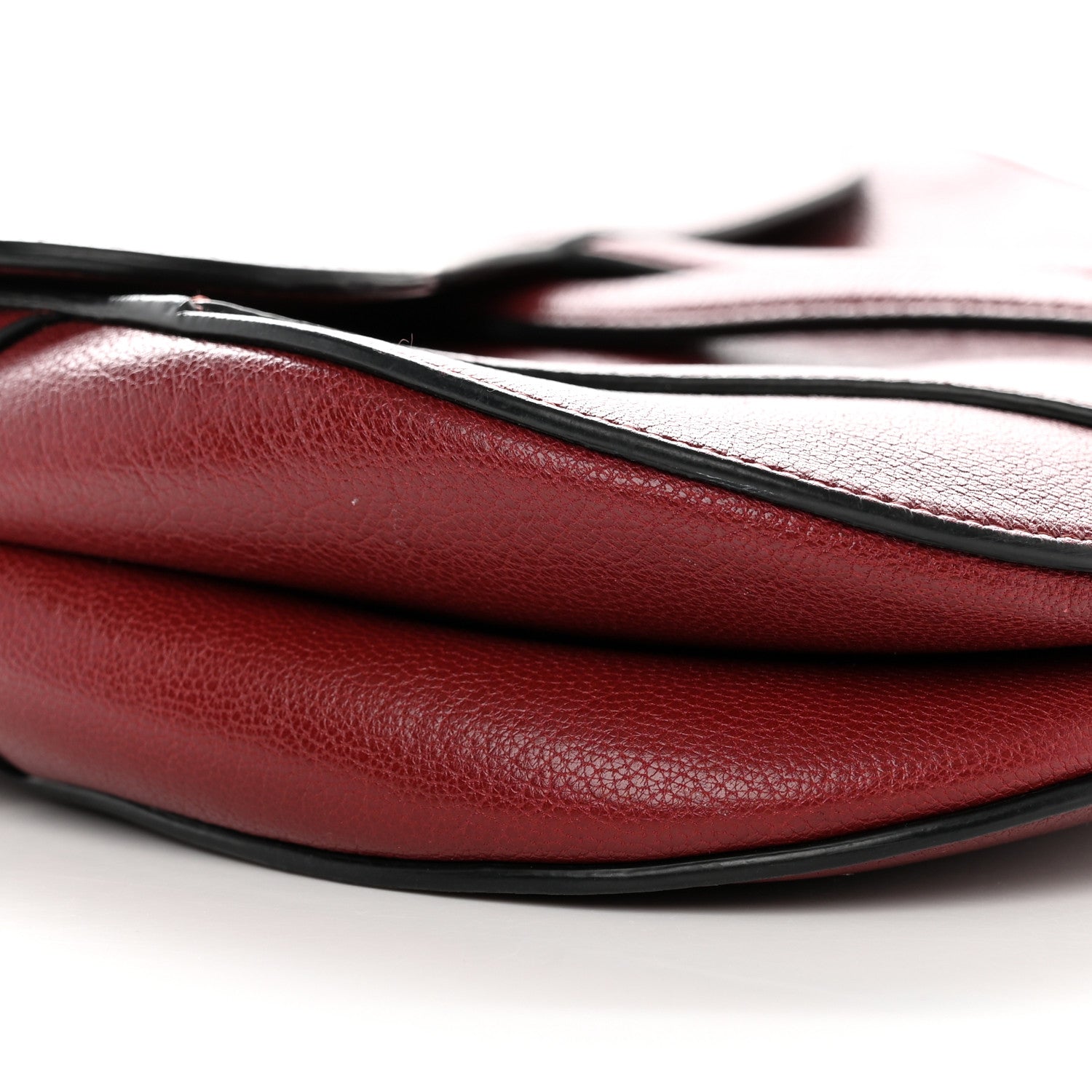 Christian Dior Shiny Goatskin Saddle Bag Dark Red 9 of 11