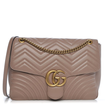 Gucci Calfskin Matelasse Heart Large GG Marmont Shoulder Bag Porcelain Rose 1 of 7