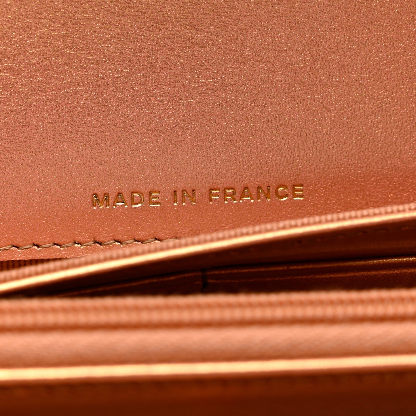 Metallic Lambskin Quilted Large Gusset Flap Wallet Golden