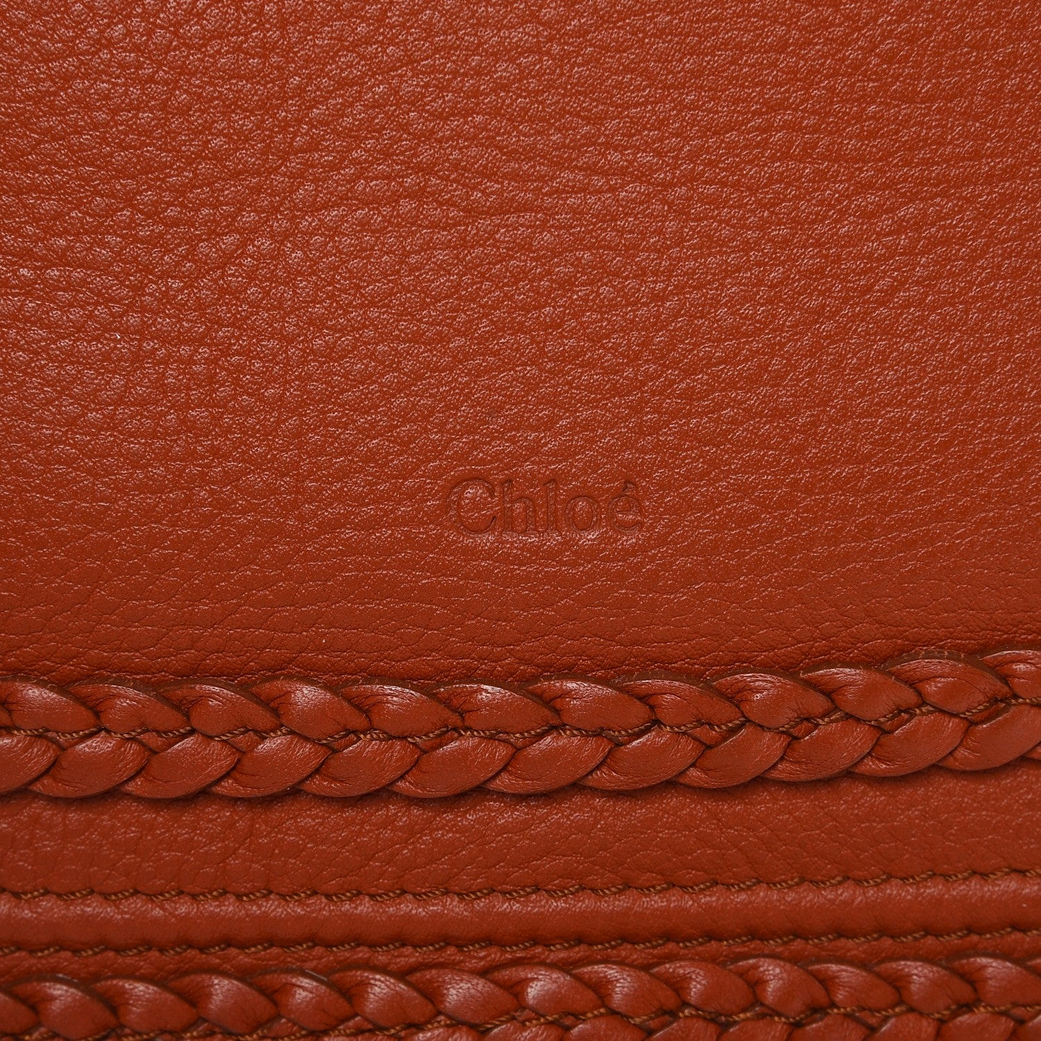 Chloe Calfskin Braided Large Marcie Satchel Whiskey 8 of 11