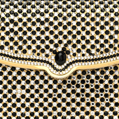Judith Leiber Swarovski Crystal Clutch Gold Black 7 of 11