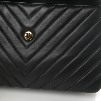 Chanel Lambskin Chevron Quilted Medium Trendy CC Dual Handle Flap Bag Black 13 of 14