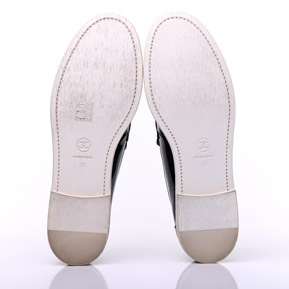 Chanel Patent CC Moccasin Loafers 39 Navy 5 of 12