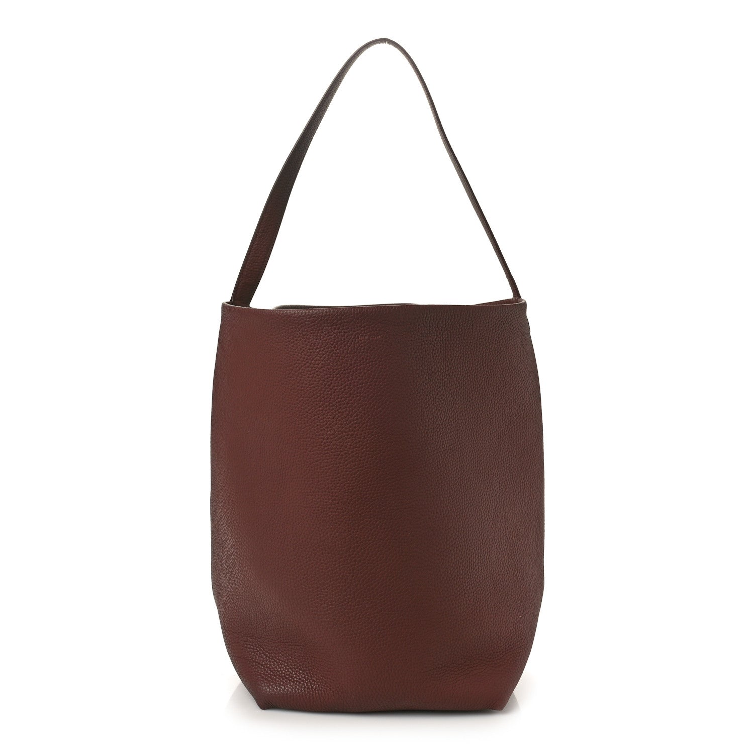 The Row Grained Calfskin Large N/S Park Tote Burnt Red 1 of 9