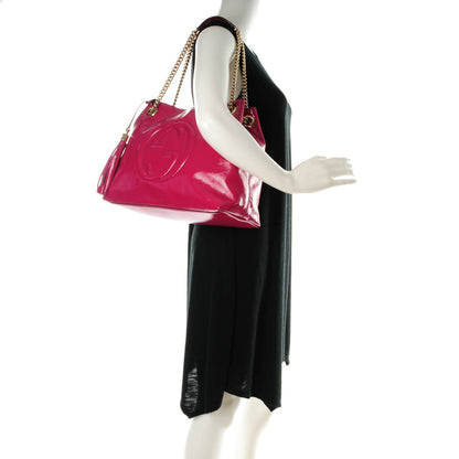 Gucci Vernice Naplack Medium Soho Chain Shoulder Bag Bright Bouganville 2 of 8
