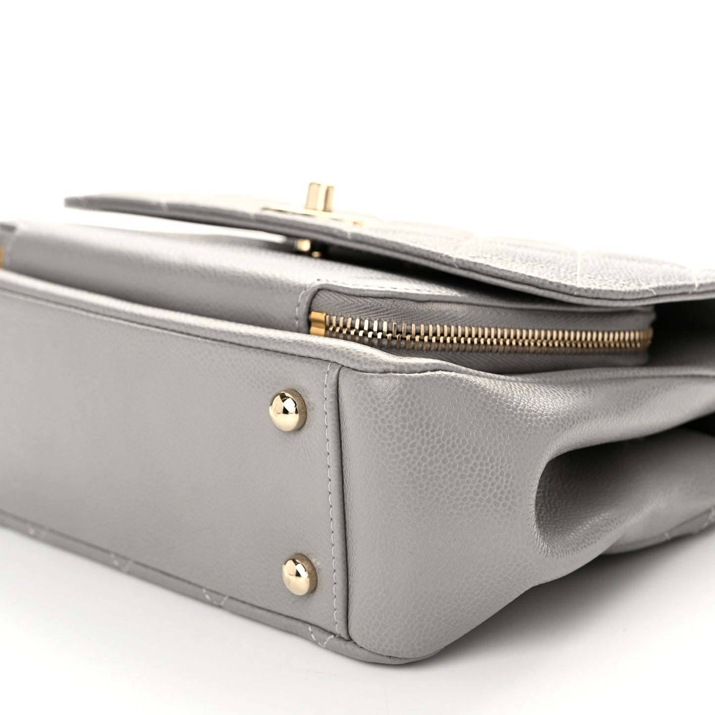 Caviar Quilted Medium Business Affinity Flap Grey