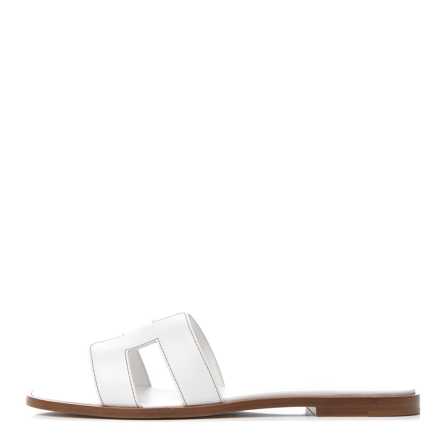 Hermes Box Calfskin Oran Sandals 38 White 1 of 10