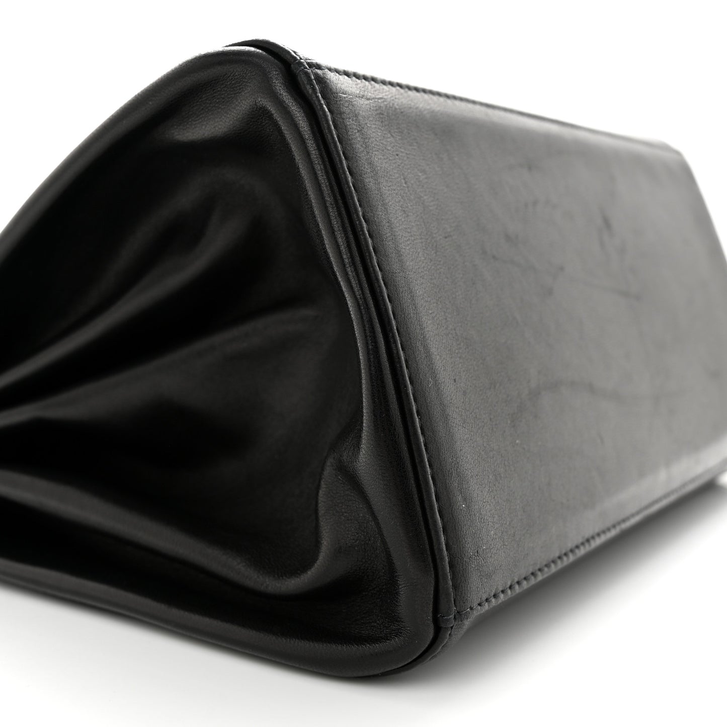 Lambskin Chocolate Bar Accordion Mademoiselle Flap Black