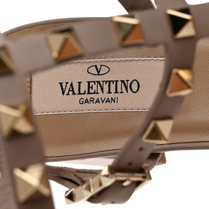 Valentino Garavani Calfskin Rockstud 60mm City Sandals 37.5 Poudre 6 of 8