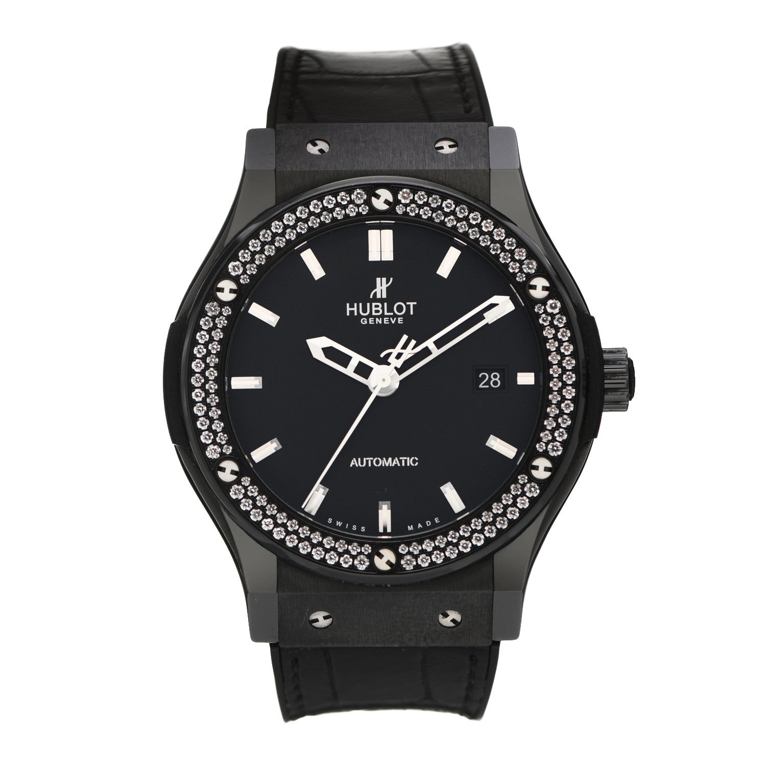Hublot Ceramic Carbon Diamond Pave Bezel 45mm Classic Fusion Black Magic Automatic Watch Black 511.CM.1170.LR.1104 1 of 4