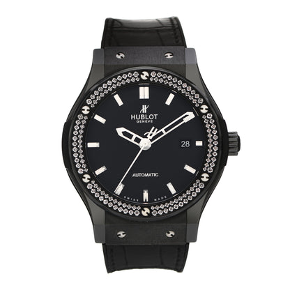 Hublot Ceramic Carbon Diamond Pave Bezel 45mm Classic Fusion Black Magic Automatic Watch Black 511.CM.1170.LR.1104 1 of 4