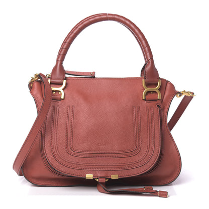 Chloe Calfskin Medium Marcie Satchel Terracotta Red 1 of 9