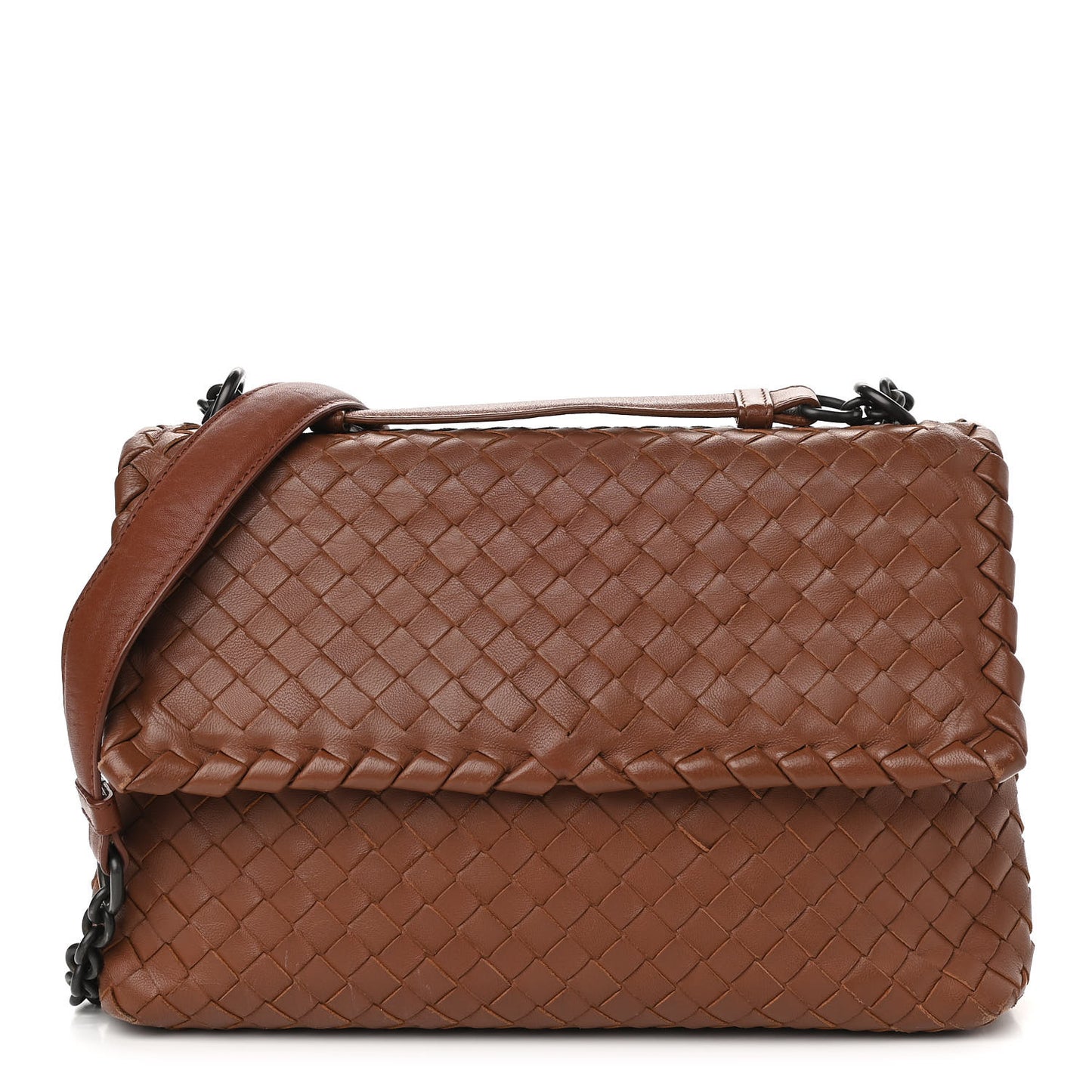 Nappa Intrecciato Olimpia Shoulder Bag Noce
