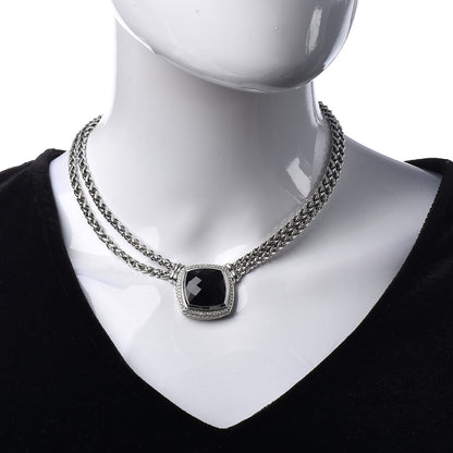 David Yurman Sterling Silver Diamond Black Onyx 19mm Albion Double Wheat Chain Necklace 2 of 6