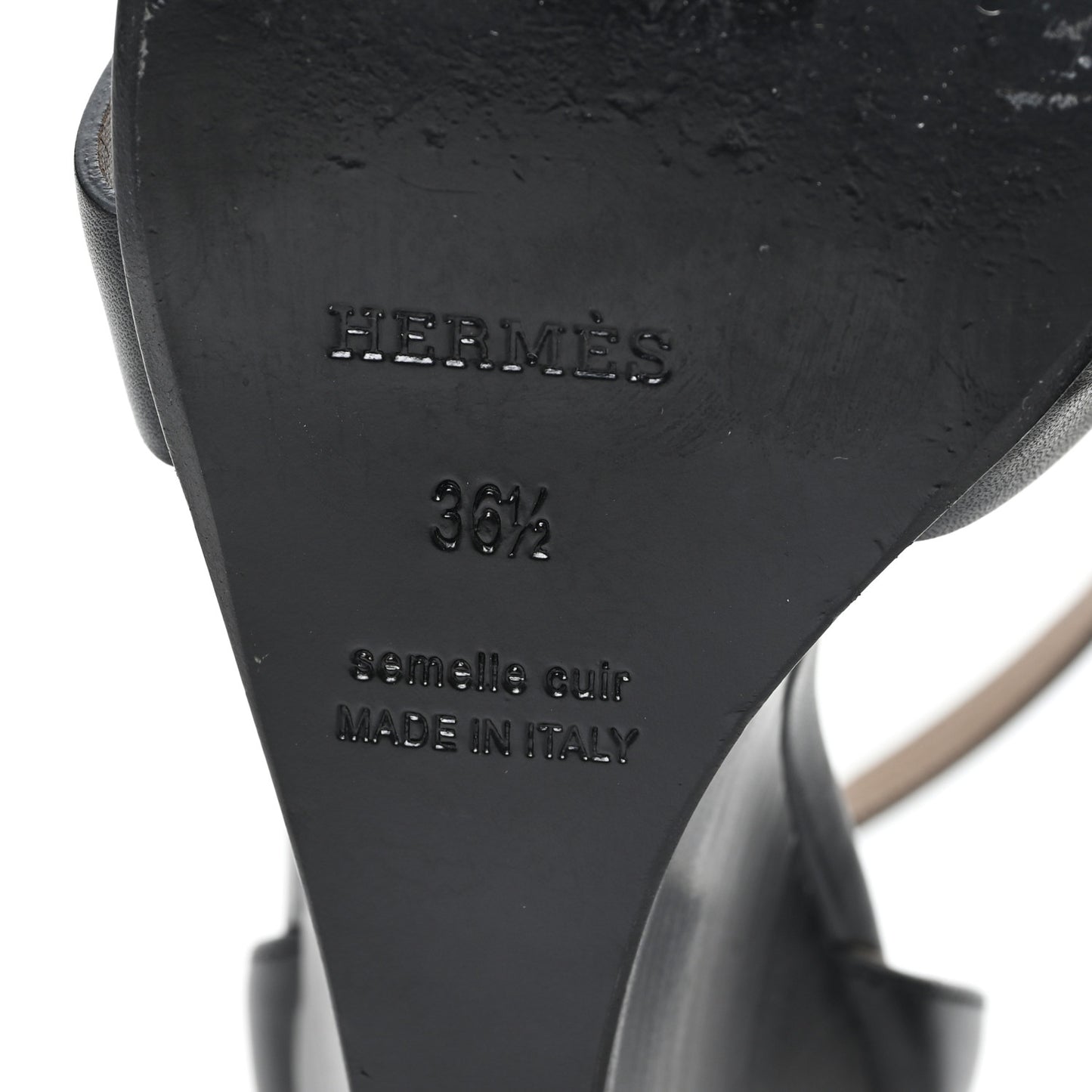 Calfskin Legend Wedge Sandals 36.5 Black