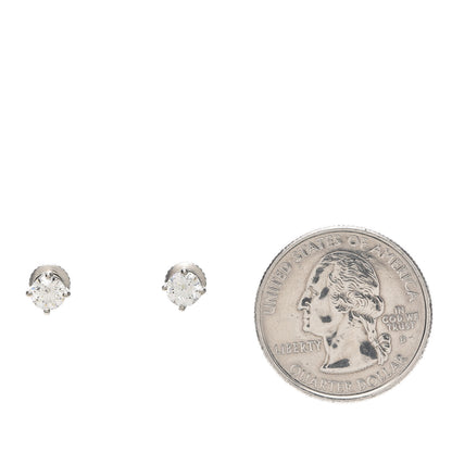 Tiffany Platinum Diamond .80ctw Solitaire Earrings 2 of 5