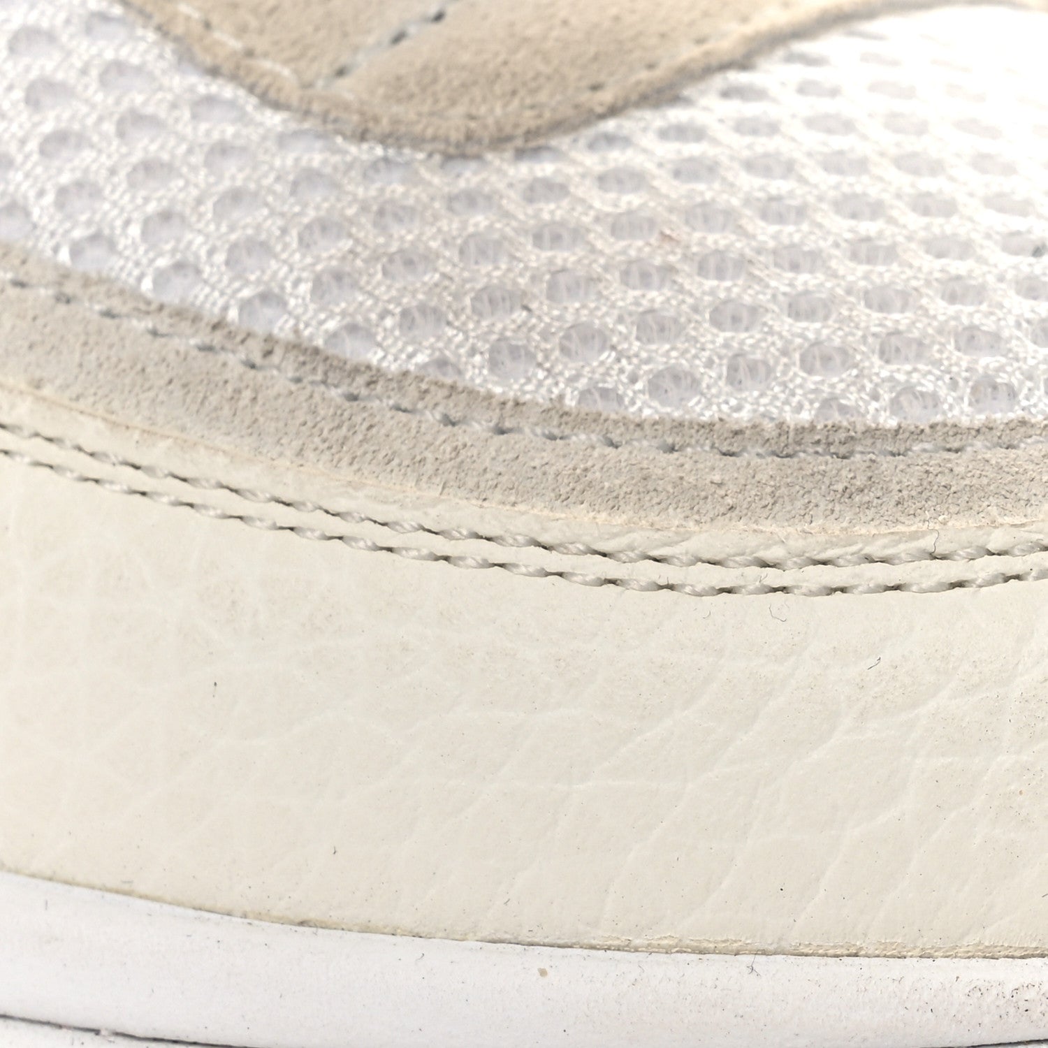 Chanel Mesh Suede Calfskin Grained Calfskin Womens CC Sneakers 37 White Black 9 of 13