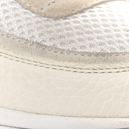 Chanel Mesh Suede Calfskin Grained Calfskin Womens CC Sneakers 37 White Black 9 of 13