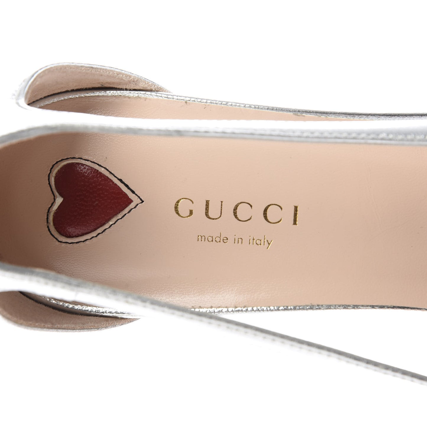 Metallic Nappa Bamboo Crystal Double G Low Heel Pumps 40 Argento