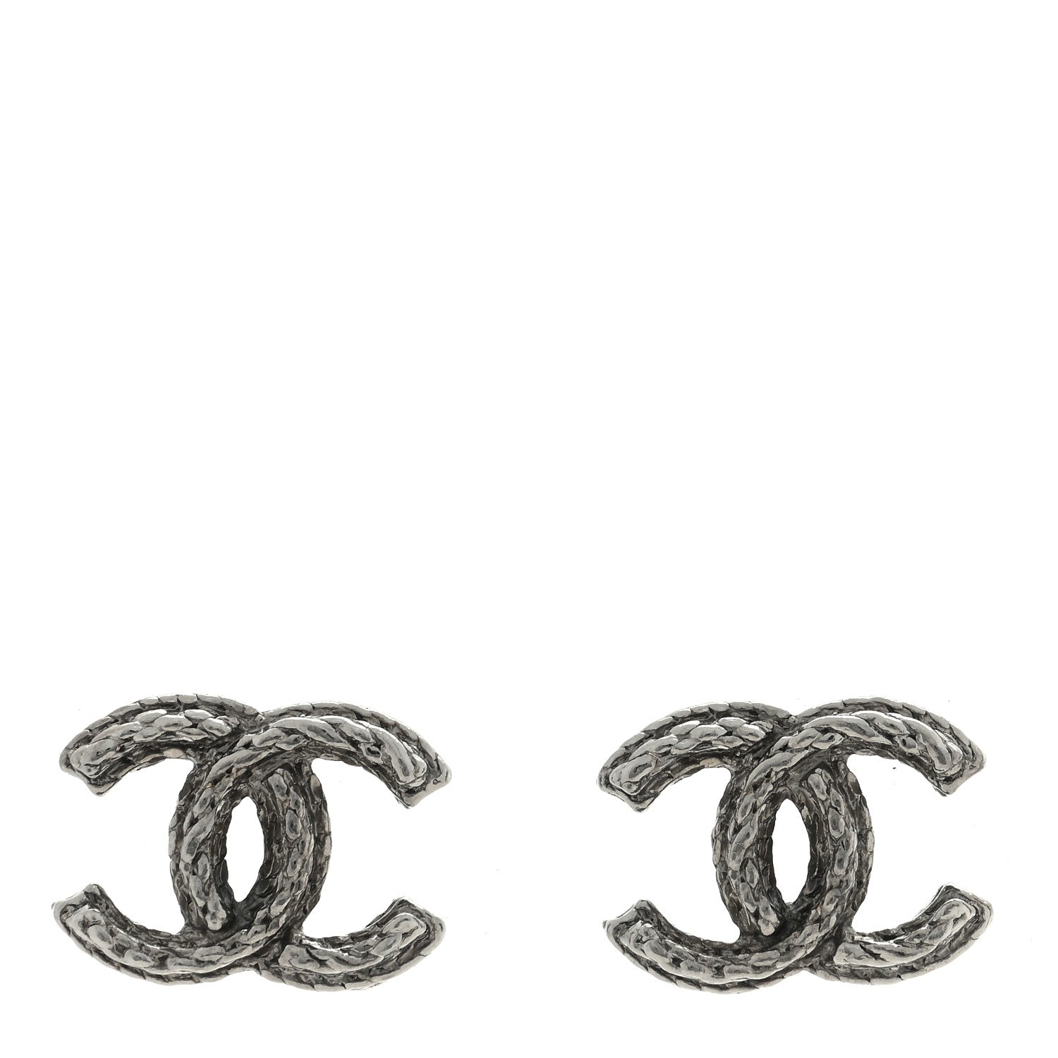 Chanel Metal CC Chain Earrings Dark Silver 1 of 4