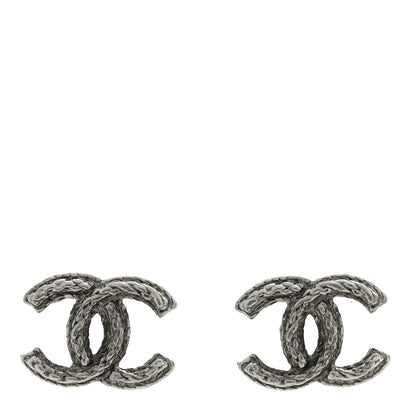 Chanel Metal CC Chain Earrings Dark Silver 1 of 4