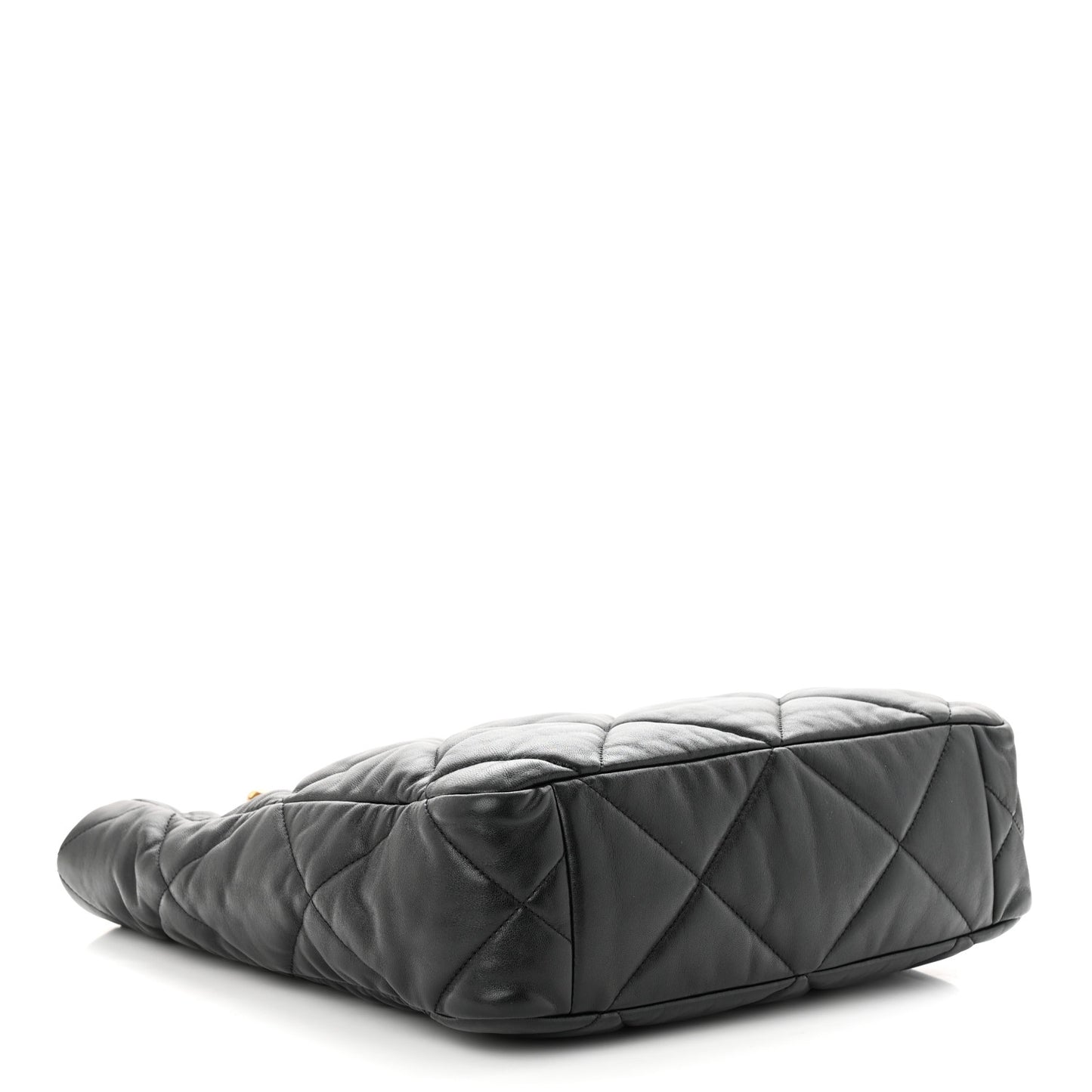 Lambskin Quilted Chanel 19 Shopping Bag Black