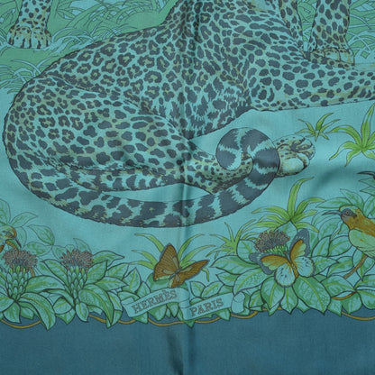Hermes Silk Dip Dye Jungle Love Scarf 90 Menthol Canard Ocre 6 of 11