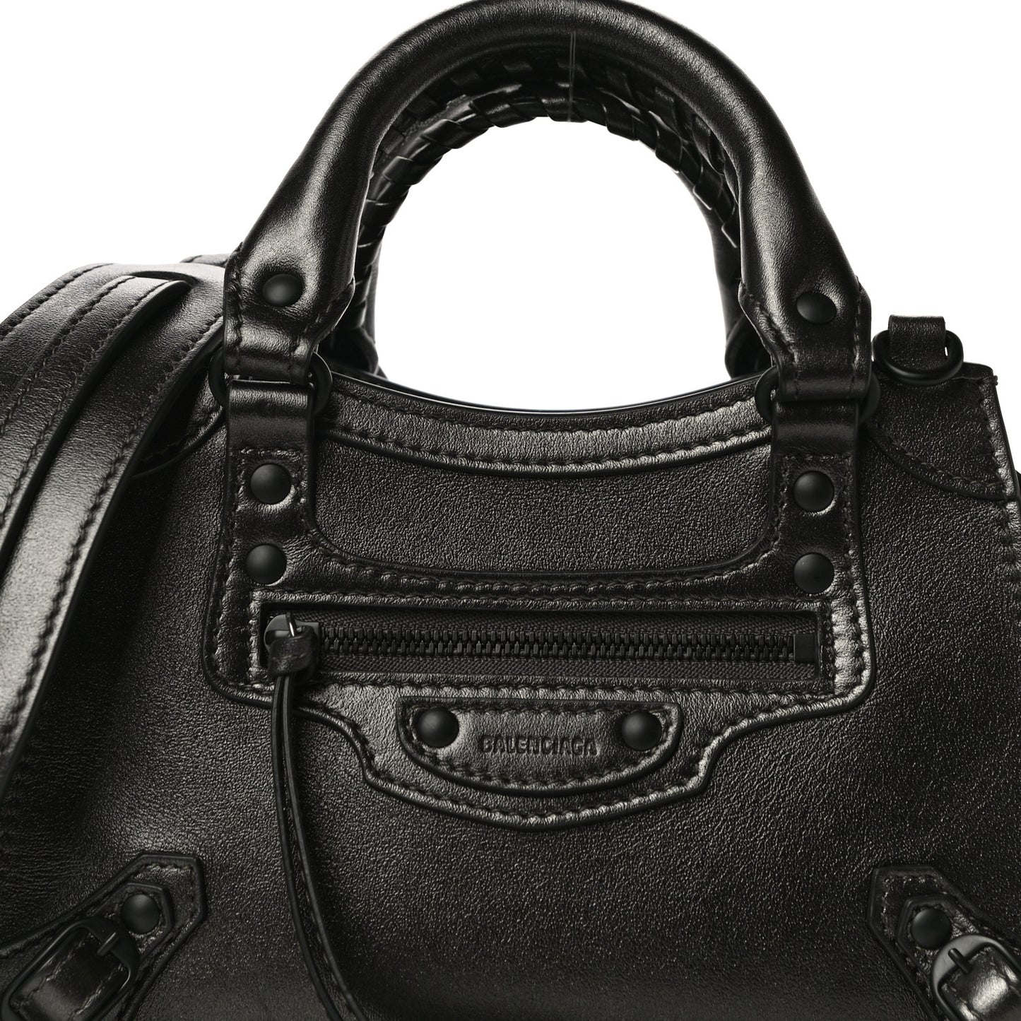Smooth Calfskin Neo Classic Black Hardware Mini City Gunmetal