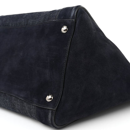 Prada Denim Suede Scamosciato Twin Pocket Tote Bleu 9 of 15