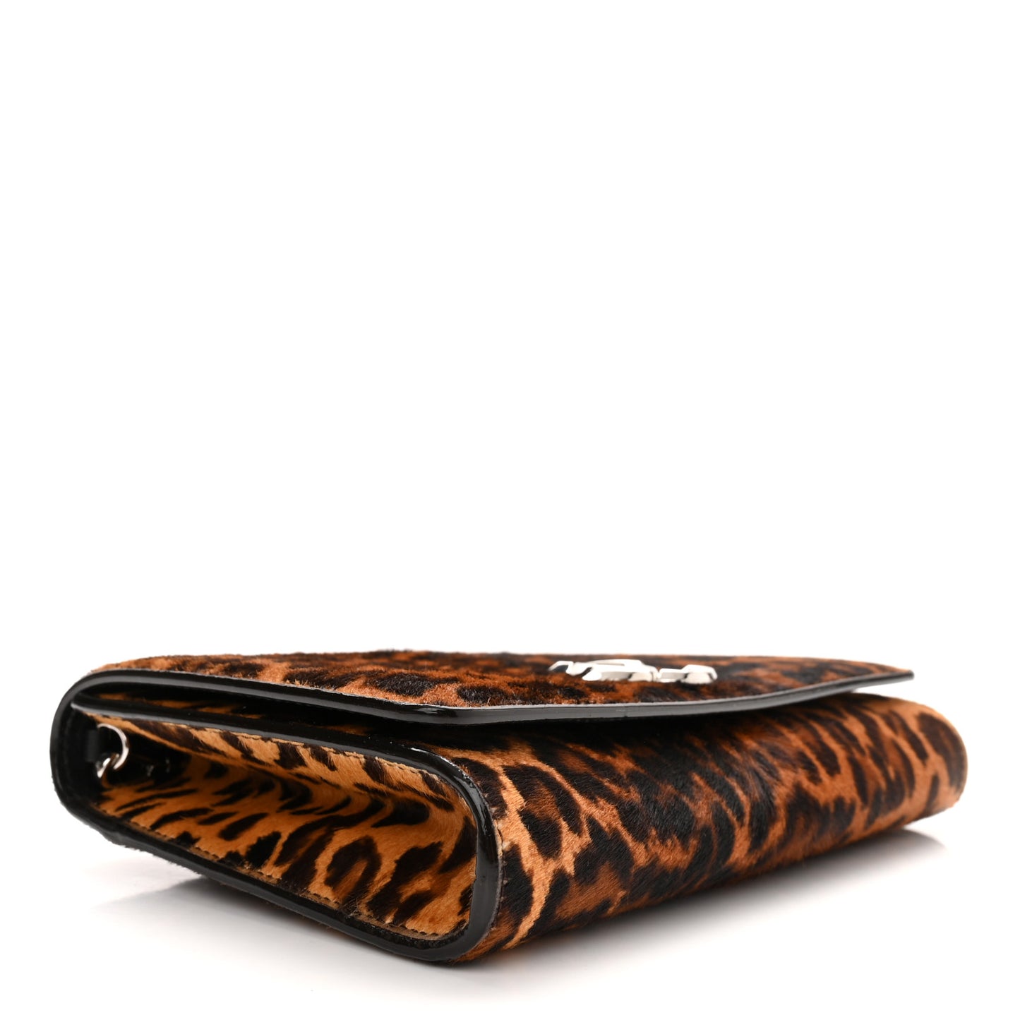 Pony Hair Leopard Varenne Chain Clutch Natural