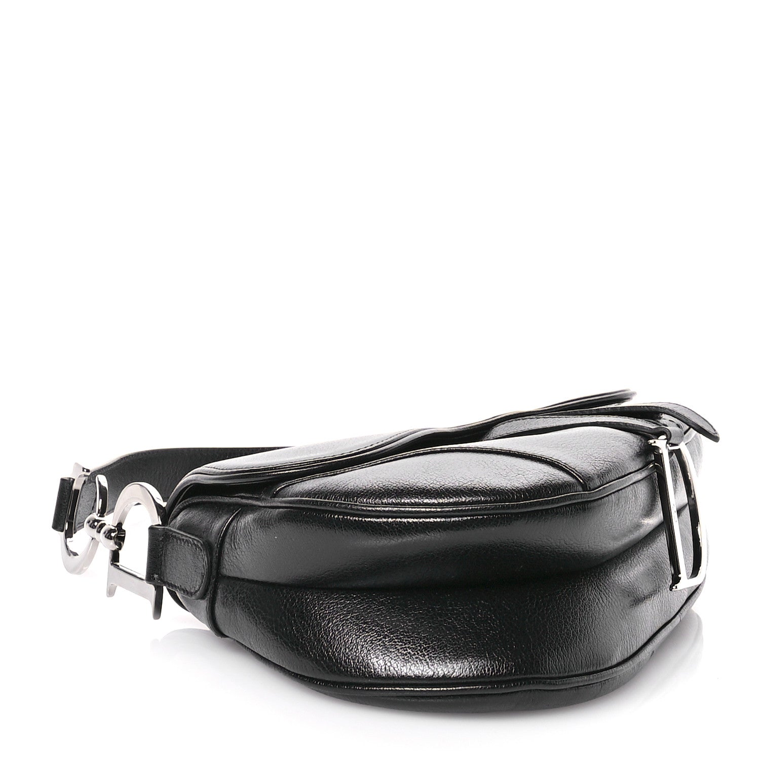 Christian Dior Shiny Goatskin Saddle Bag Black 4 of 10
