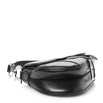 Christian Dior Shiny Goatskin Saddle Bag Black 4 of 10