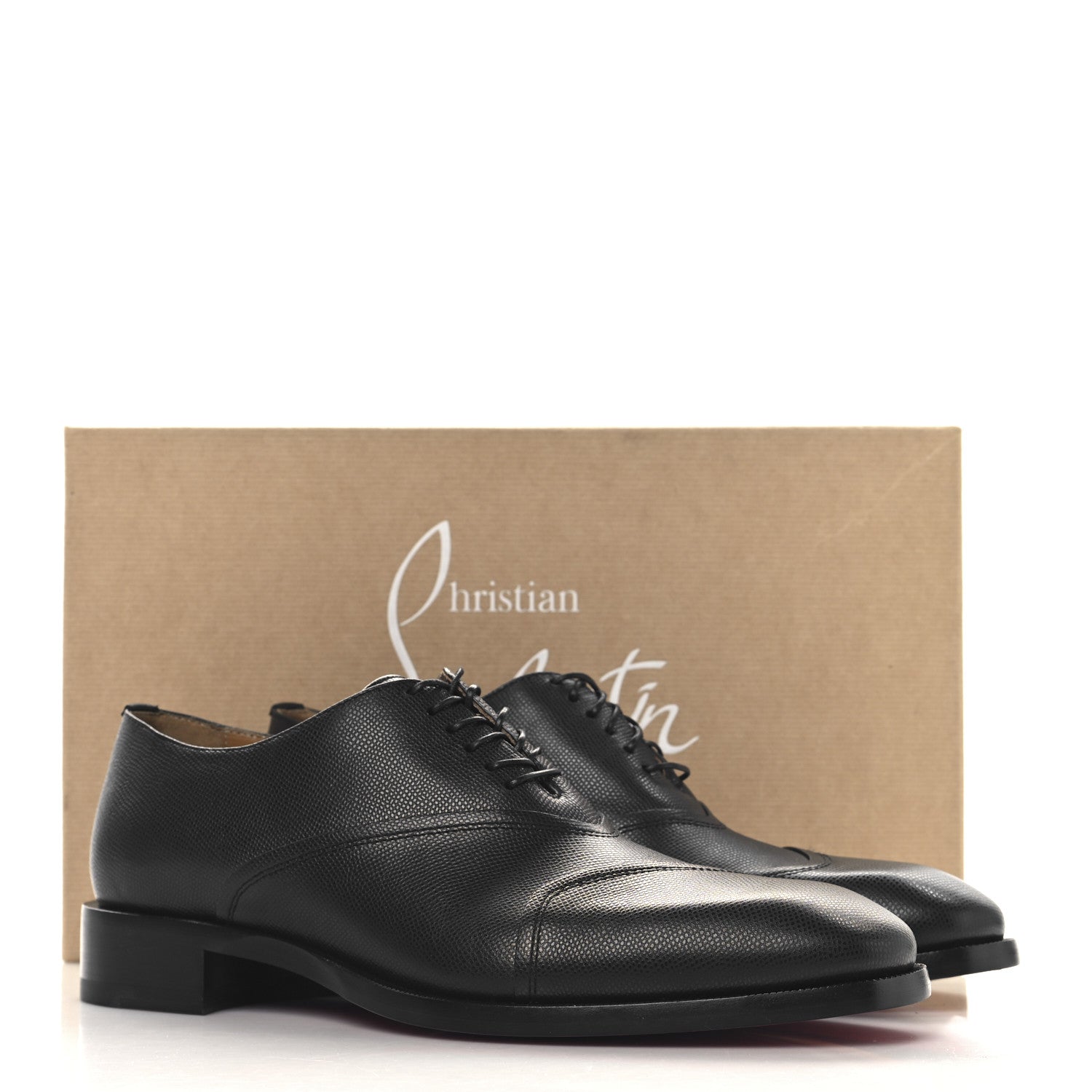 Christian Louboutin Petit Grained Calfskin Boabi Flat Oxfords 42.5 Black 9 of 9
