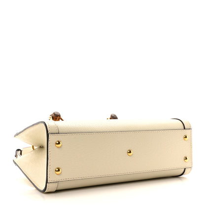 Gucci Textured Dollar Calfskin Web Small Diana Shoulder Bag Mystic White Hibiscus Red 4 of 11