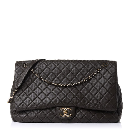 Chanel Calfskin Quilted XXL Travel Flap Bag Khaki 1 of 9