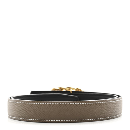 Hermes Swift Epsom 24mm Maillon Torsade Belt 80 Etoupe Black 2 of 6
