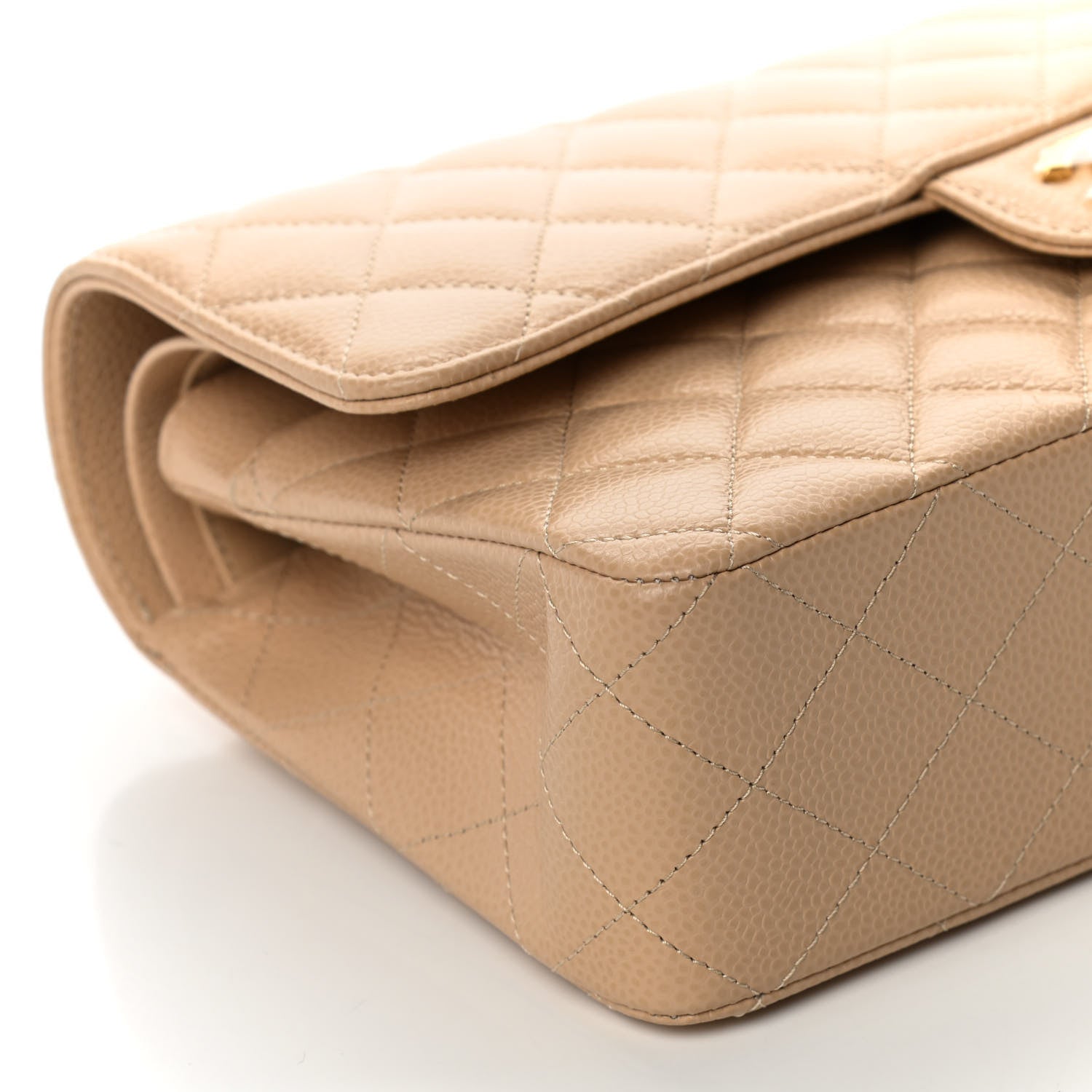 Chanel Caviar Quilted Medium Double Flap Beige 9 of 11