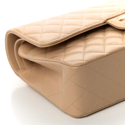 Chanel Caviar Quilted Medium Double Flap Beige 9 of 11