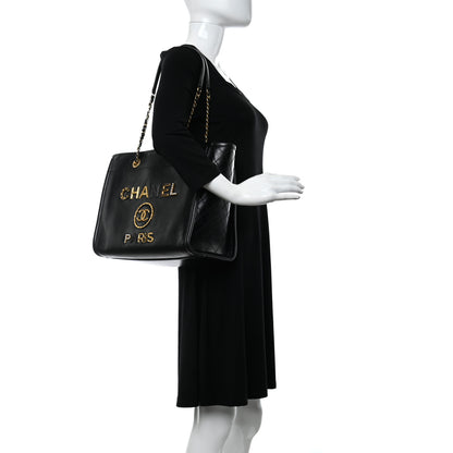 Chanel Aged Calfskin Small Charms Deauville Tote Black 2 of 10