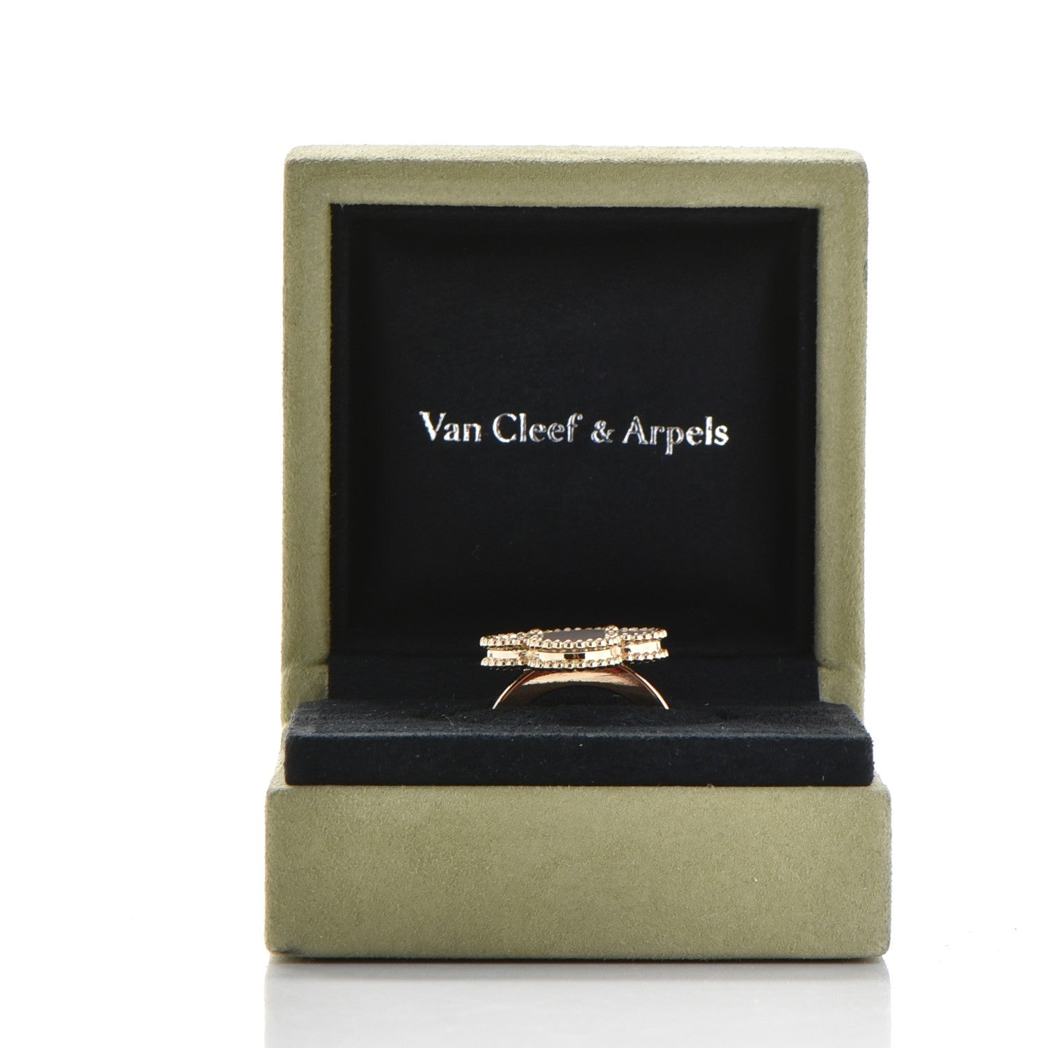 Van Cleef & Arpels 18K Yellow Gold Mother of Pearl Magic Alhambra Ring 56 7.75 5 of 5