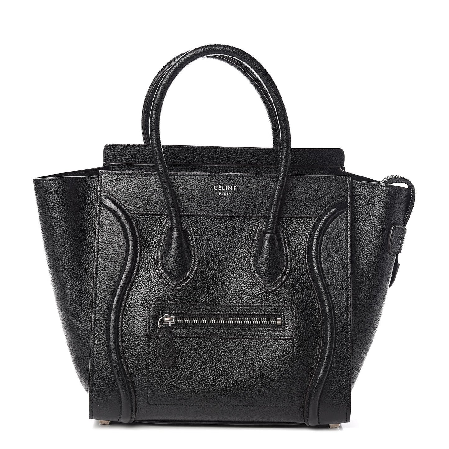 Drummed Calfskin Micro Luggage Black